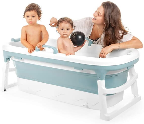 Banheira Para Bebê Dobrável Infantil Ofurô Silicone Grande