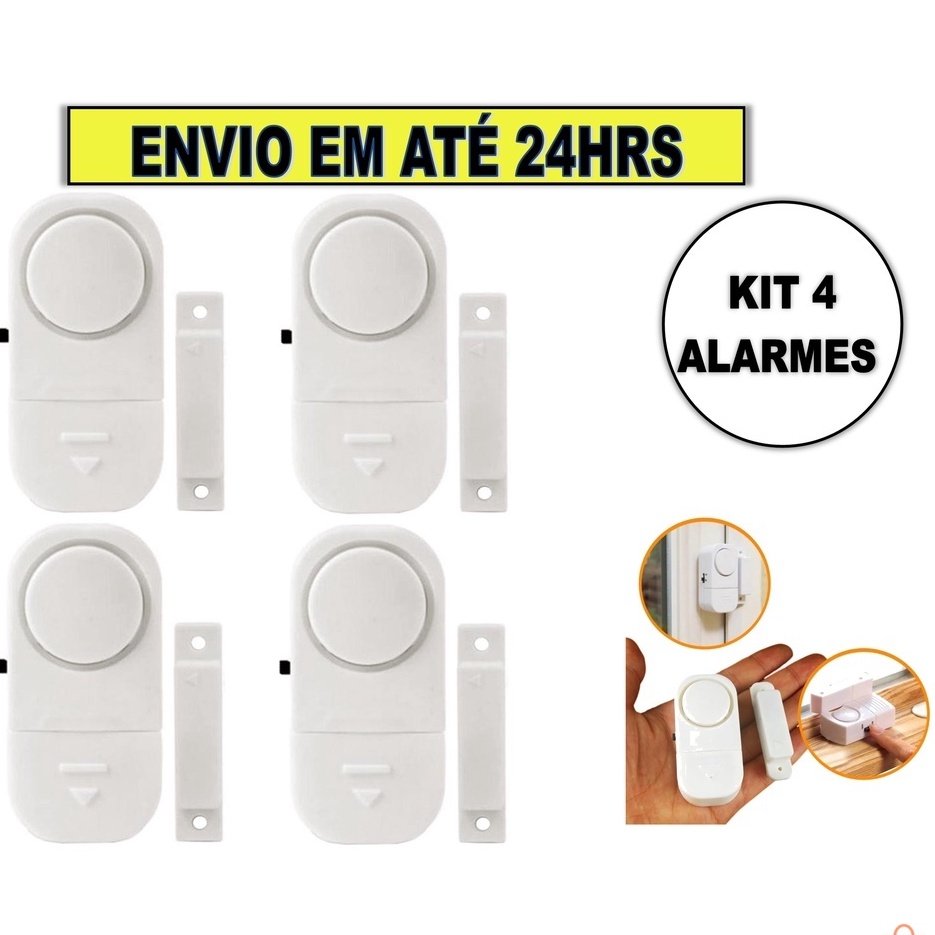 Alarme Contra Invasão Residencial Sonoro Porta e Janela Detector de Presença