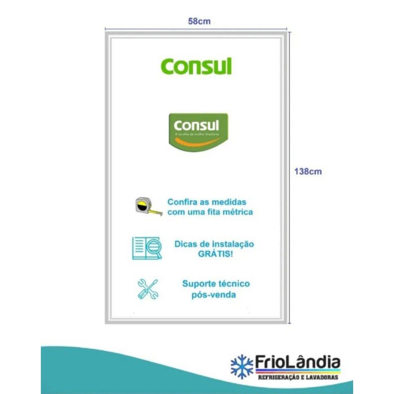 Borracha Geladeira Consul Frost Free Facilite 1 Porta CRB36AB/AC CRG36ABANA ORIGINAL