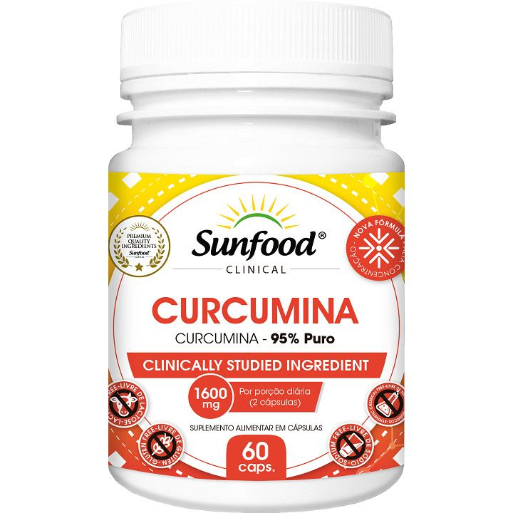 Cúrcuma curcumina 95% puro 1600mg 60caps Sunfood