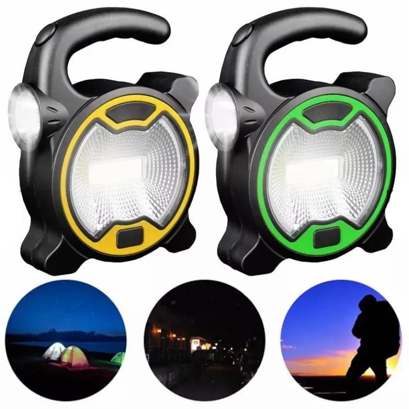 Lanterna Refletor Led 2 em 1 1w + 3w Emergência Portátil Pesca Acampamento