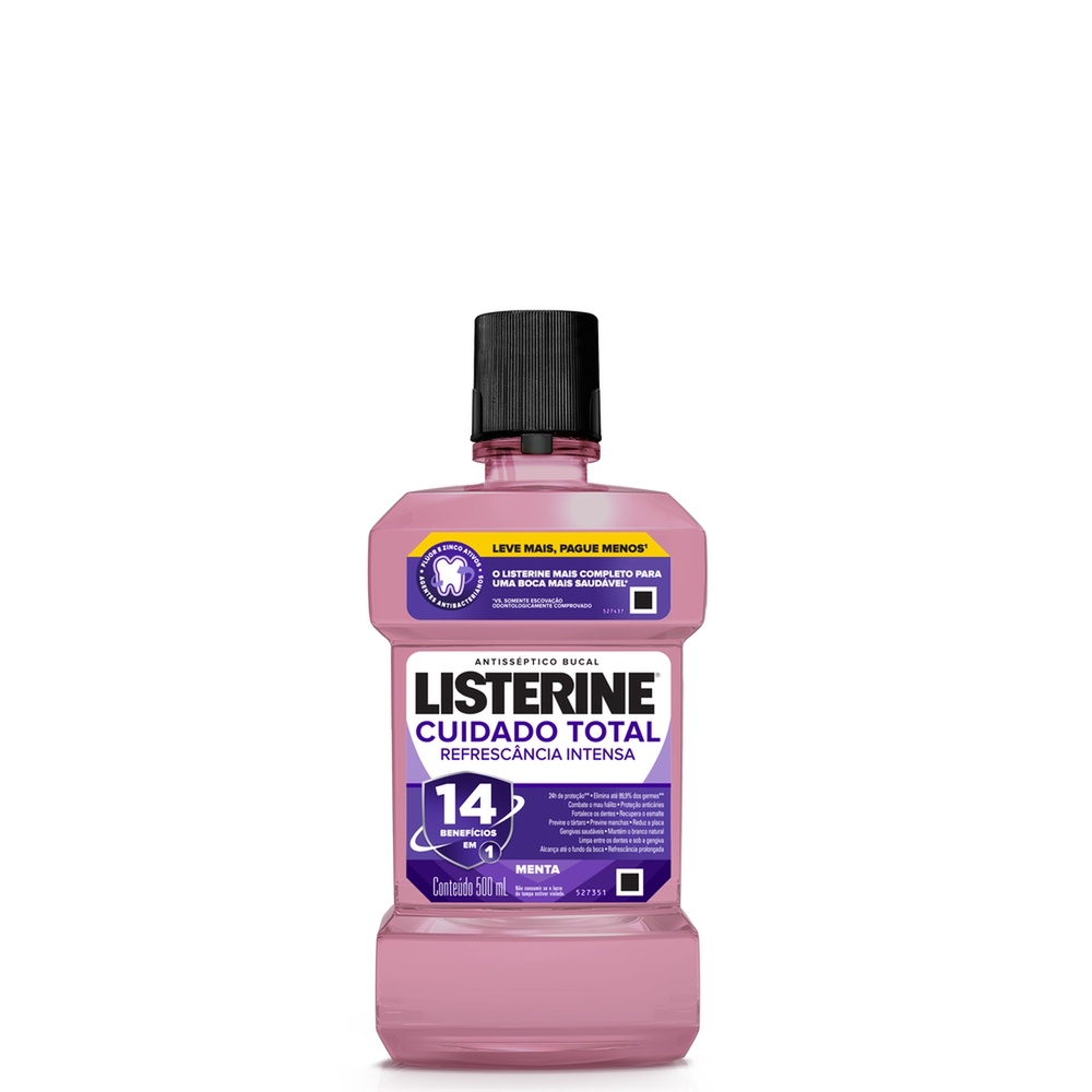 Listerine Cuidado Total 14 Benefícios Em 1 Enxaguante Bucal, 500Ml