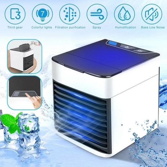 Mini Ar Condicionado Portátil Arctic Air Cooler Umidificador Climatizador Luz Led Envio Imediato