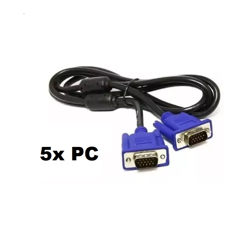 5x Cabo VGA X VGA Macho 1.5m Pc Tv Monitor Projetor 1,5 Metros