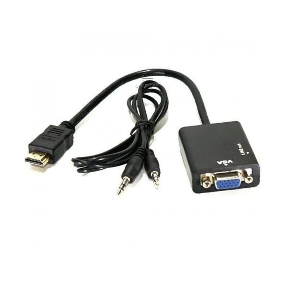 Cabo Adaptador Conversor Hdmi Para Vga Com Audio P2 Tv Pc Video Game Exbom CC-HV100