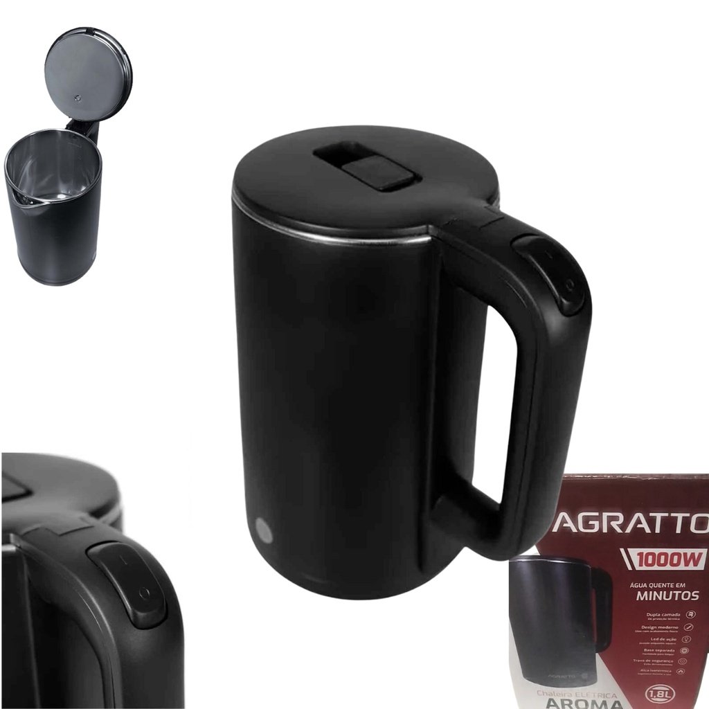 Chaleira Eletrica Agratto Aroma 1,8 Lt 220v/110v Preta