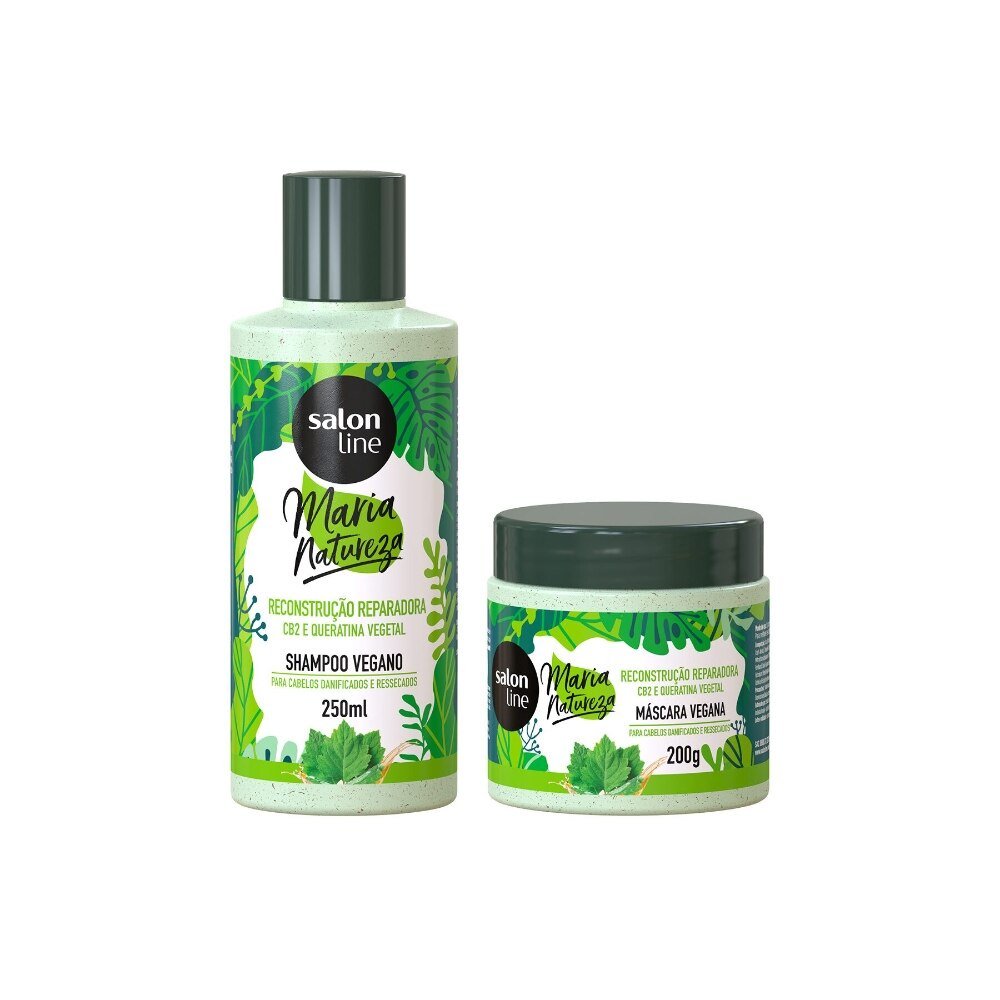 Kit com Shampoo + Máscara Maria Natureza Reconstrução Reparadora Salon Line