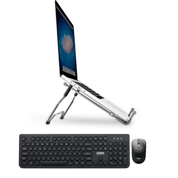 Kit Suporte Ergonômico para Notebook com Mouse e Teclado sem Fio