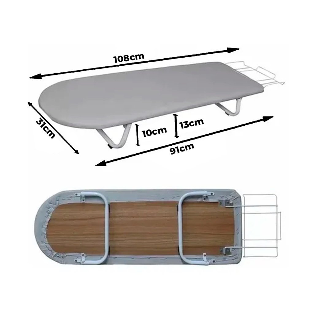 Mesa Tabua Passar Roupa Portátil Dobrável Cama Porta Ferro