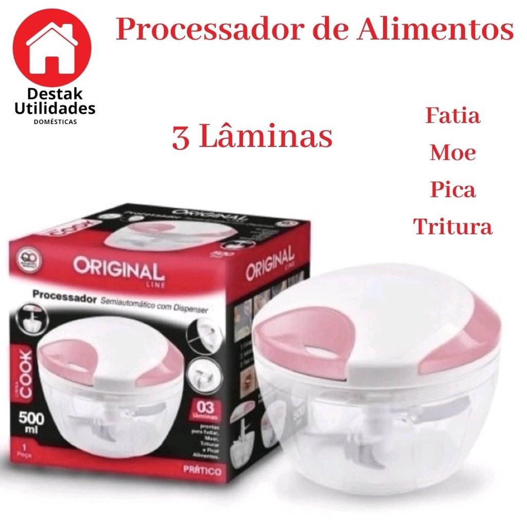 Multiprocessador Triturador de Alimentos 3 Lâminas REF SL0233 - Processador