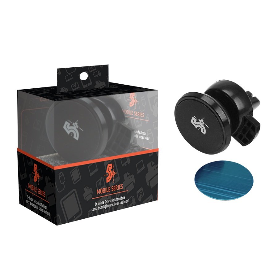 Suporte Magnético Veicular Universal Para Celular Preto 5+