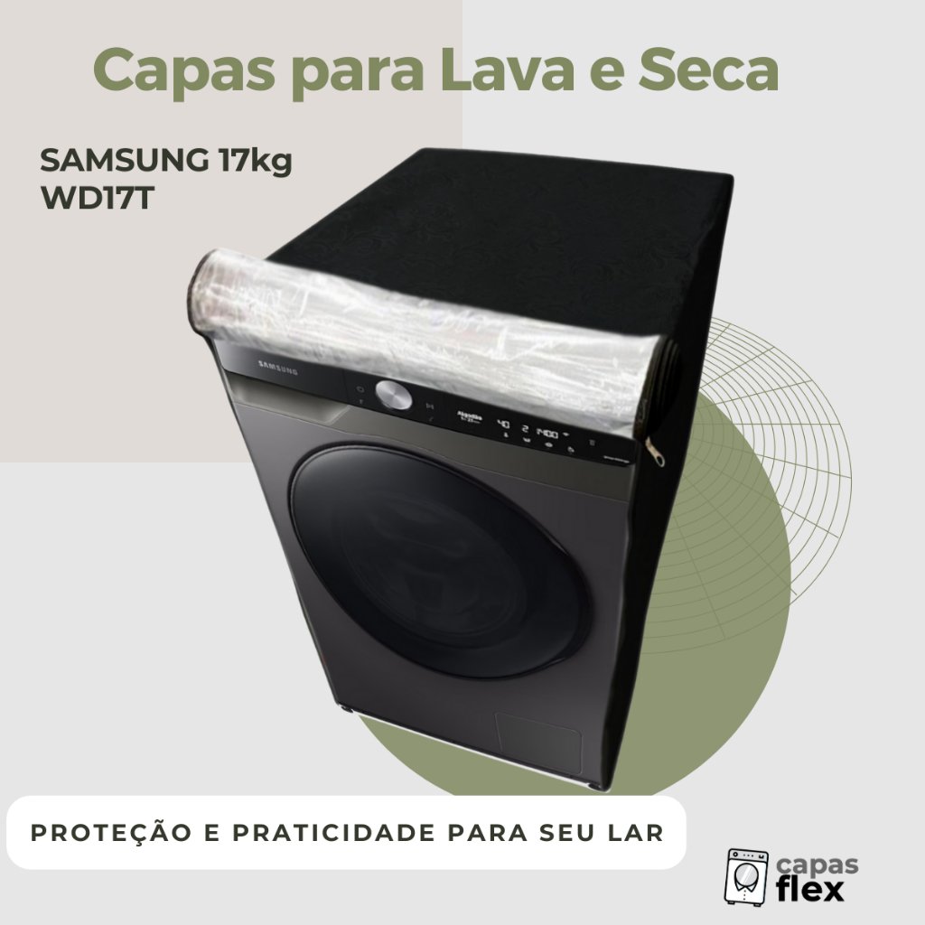 CAPA LAVA E SECA SAMSUNG 17KG WD17T SMART TRANSPARENTE FLEX