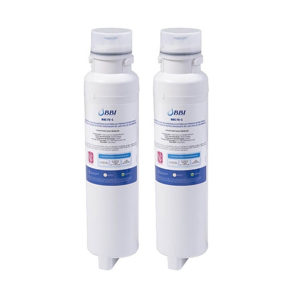 Kit 2 Filtros para Geladeira e Refrigerador BBI FE-1 compatível com Eletrolux French Door FD90X e FDI90