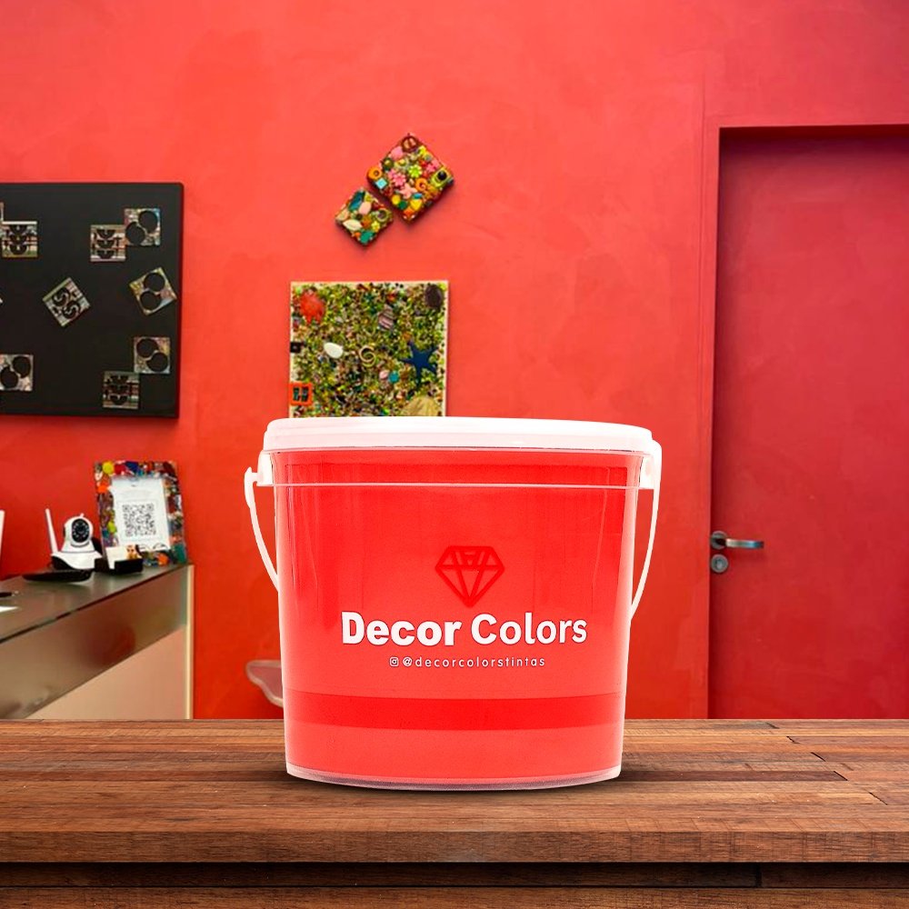 Tinta De Cimento Queimado Aveludado Dimantado Vermelho Paixão 3,2 kg - Decor Colors