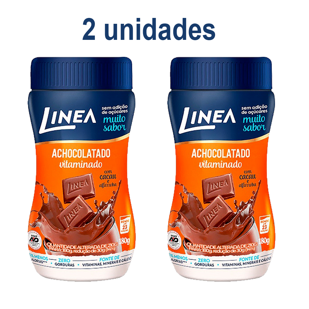 2 Unidades Achocolatado Línea Em Pó 180g Zero Açúcar