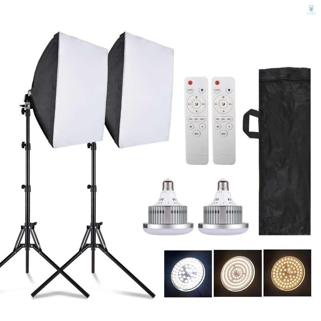 Andoer-2 * 2 + Carry Studio Product Softbox Set 85w Bicolor + Remoto * Kit De Estúdio + 1 * Led * 1,7m Stand * + Produto Vídeo Ao Vivo