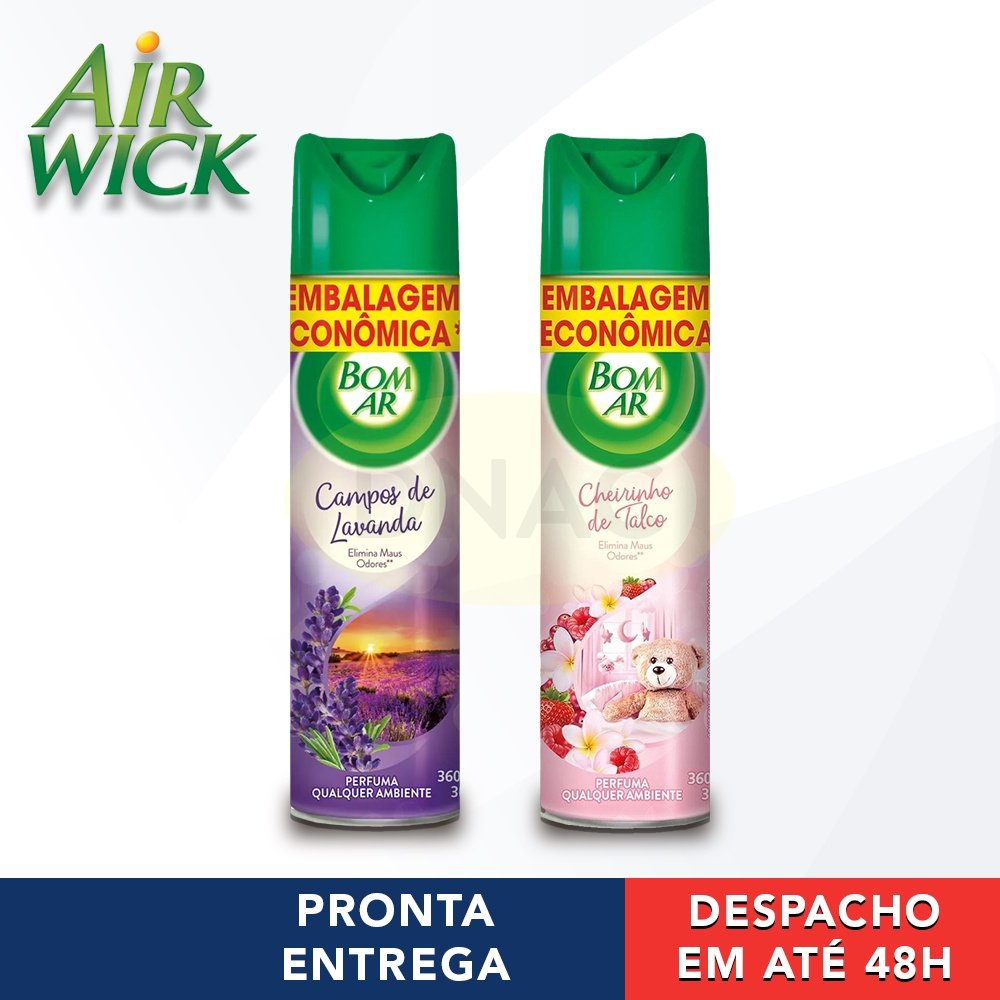 Bom Ar Air Wick Aromatizador De Ambientes Cheirinho Lavanda e Talco Com 360ml