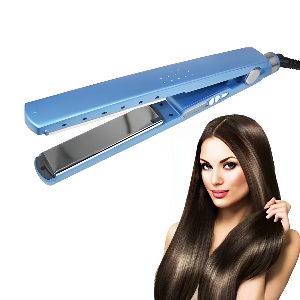 Chapinha Prancha de cabelo nano titanium 230ºC 450F Azul BIVOLT 110/220V ESQUENTA MUITO