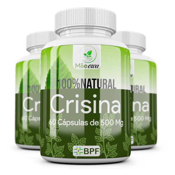 Crisina 180 Cápsulas 500mg 100% Natural 3 Frascos Oferta