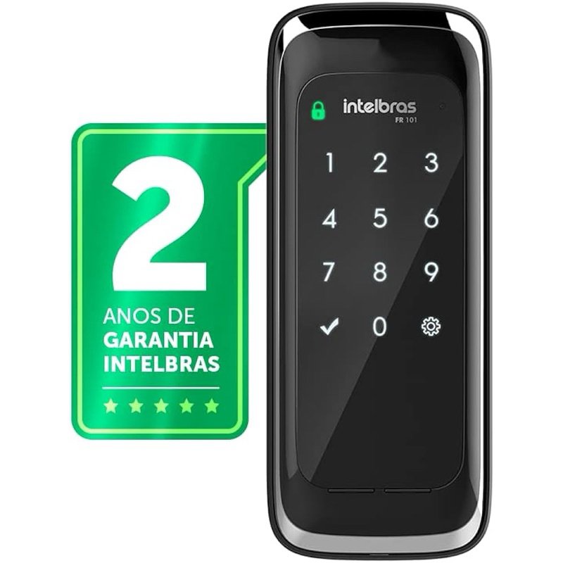 Fechadura Digital de Sobrepor Touch Screen FR 101 Preto Intelbras