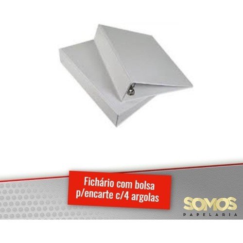 Fichário A4 Branco Com Bolsa Para Personalização Ref 694