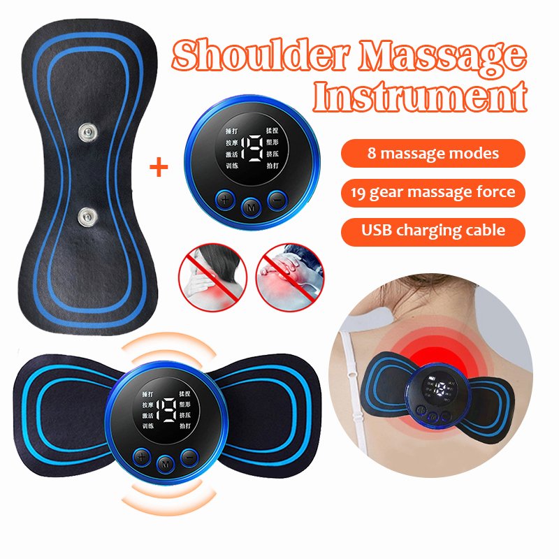 Hailicare EMS Adesivos De Massagem Cervical USB Estimulador Recarregável Pescoço Hump Fisioterapia Instrumento De Alívio Muscular Almofadas De Gel Massageador Corporal