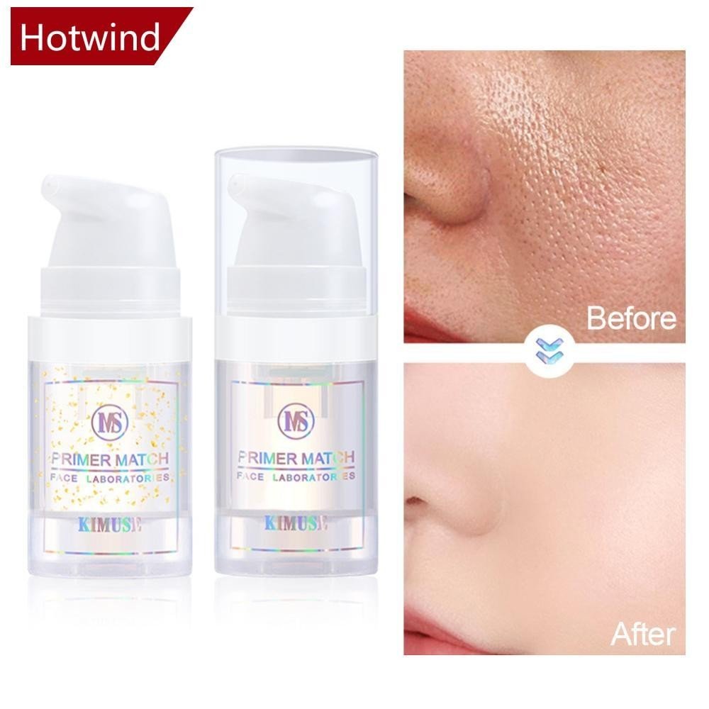 HOTWIND Primer Invisível Poro Maquiagem Com Foco Suave De Controle De Óleo Base De Brilhante De Longa Duração Face Elixir Ouro 24K Q2R5