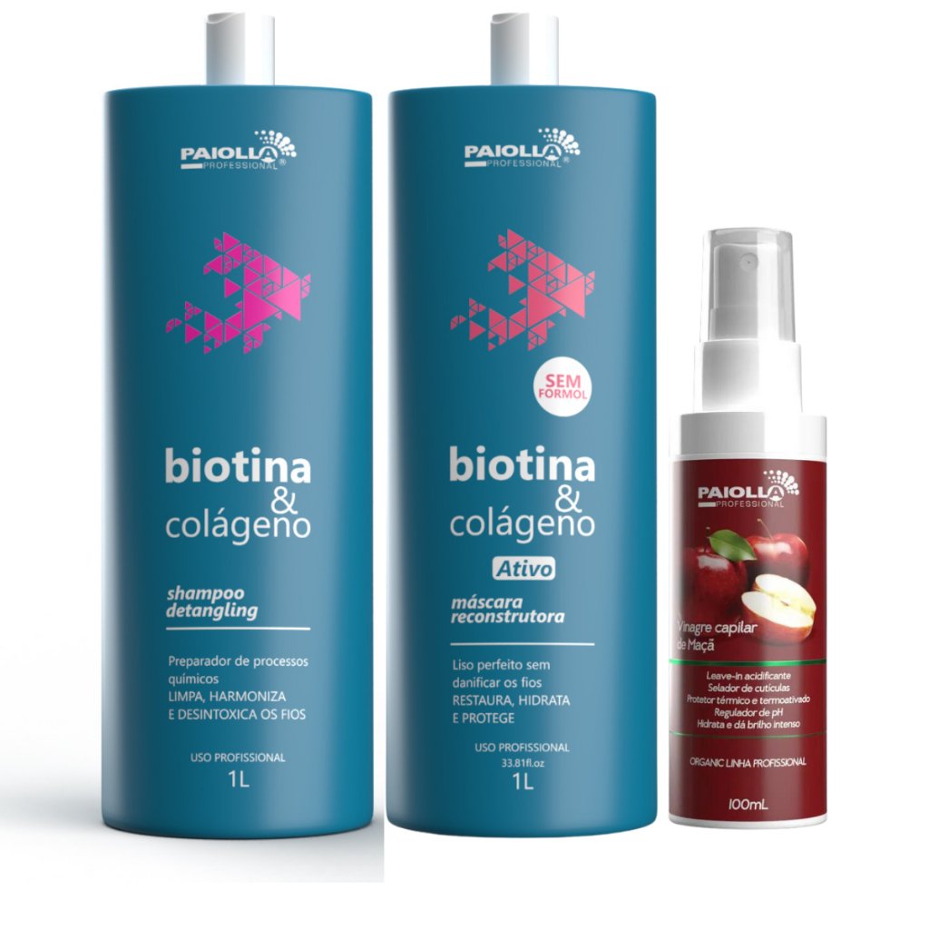 Kit Biotina E Colágeno Progressiva Paiolla Profissional Chuveiro Plástica Dos Fios Relaxamento Salão Shampoo Anti-Resíduo Cabelo Seco Crespo Afro Melhor Selagem Salão Cabeleireiro Liso Perfeito