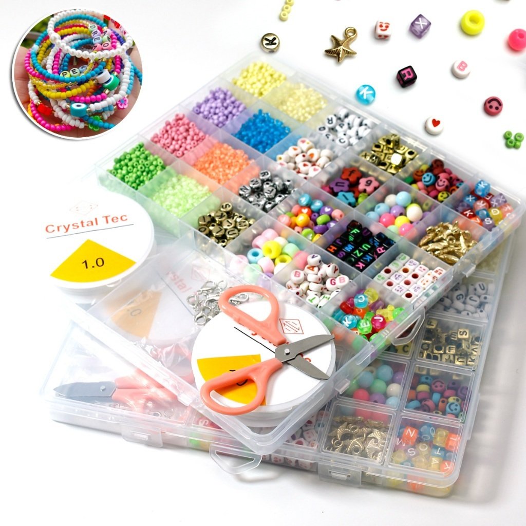 Kit Miçangas Infantil Para Fabricação de Pulseiras