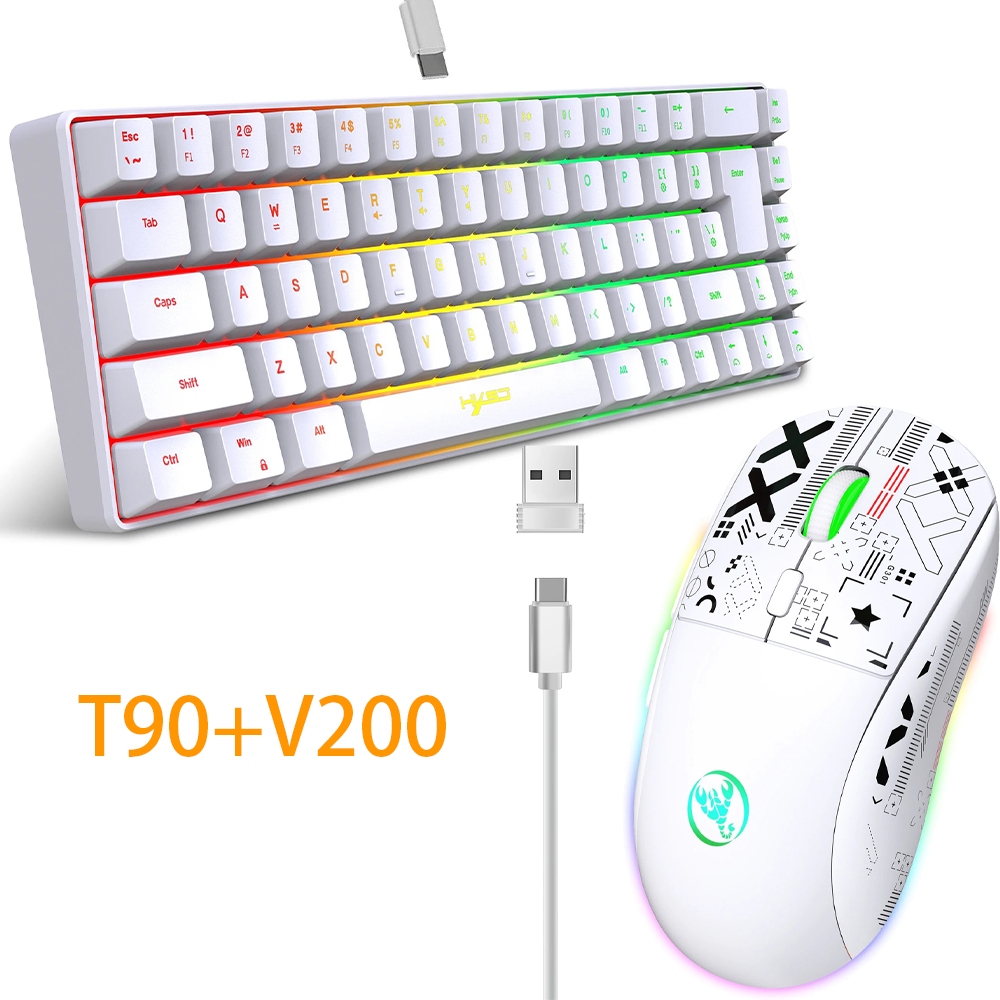 Kit Teclado e Mouse sem fio T90 V200 Com Conexão USB HXSJ