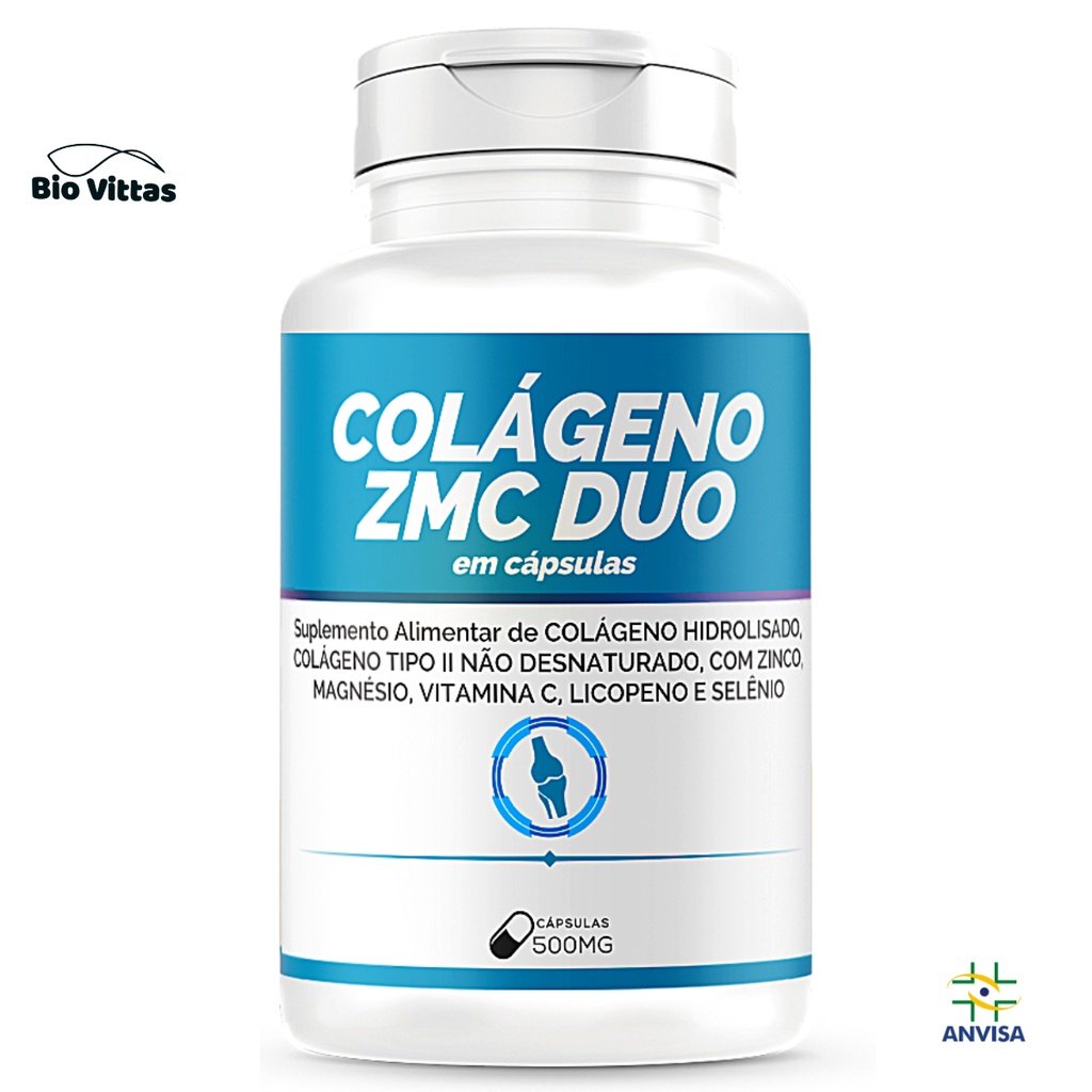 Licopeno + Zinco + Magnésio Vitamina C - Colágeno TIPO 2 Selênio 60 Cápsulas Bio Vittas