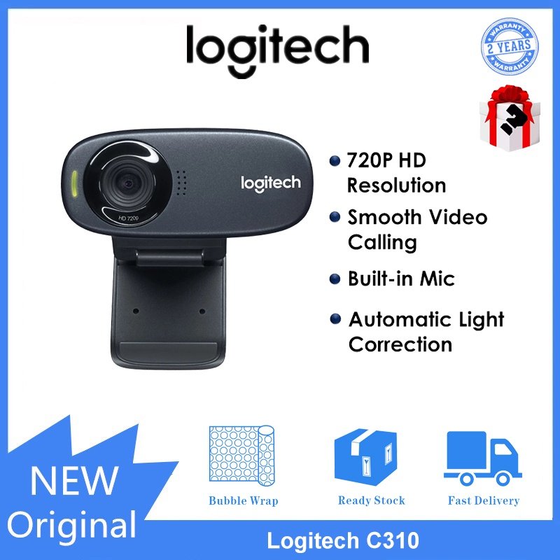 Logitech C310 HD Webcam 720P/30FPS , De Vídeo De Tela Larga