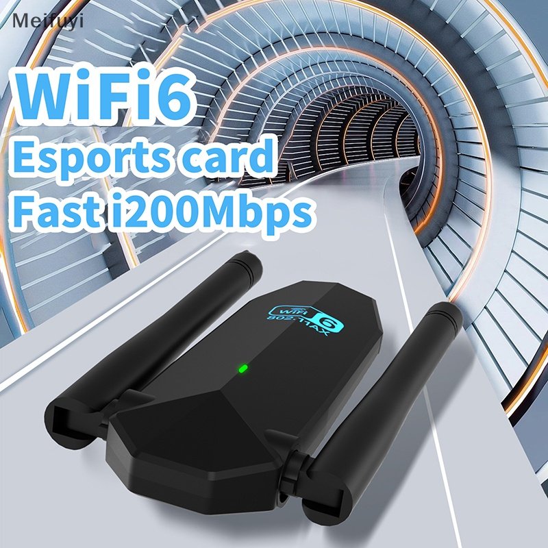 [Meifuyi] Adaptador WiFi 6 USB 1800Mbps Placa De Rede Sem Fio 3.0 WiFi6 Dongle LAN Ethernet Dual Band 2.4G/5.8G Para PC Portátil Win 10 COD