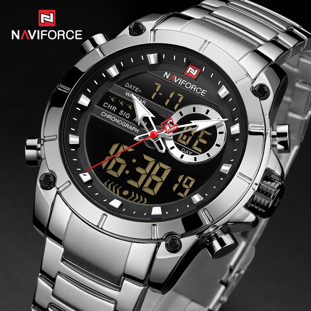 NAVIFORCE Top Brand Men Watches Fashion Bussiness Quartz Watch Mens Military Chronograph Wristwatch with Box