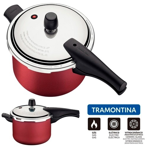 Panela de Pressão Tramontina Teflon vancouver 4,5l com revestimento antiaderente Envio Imediato