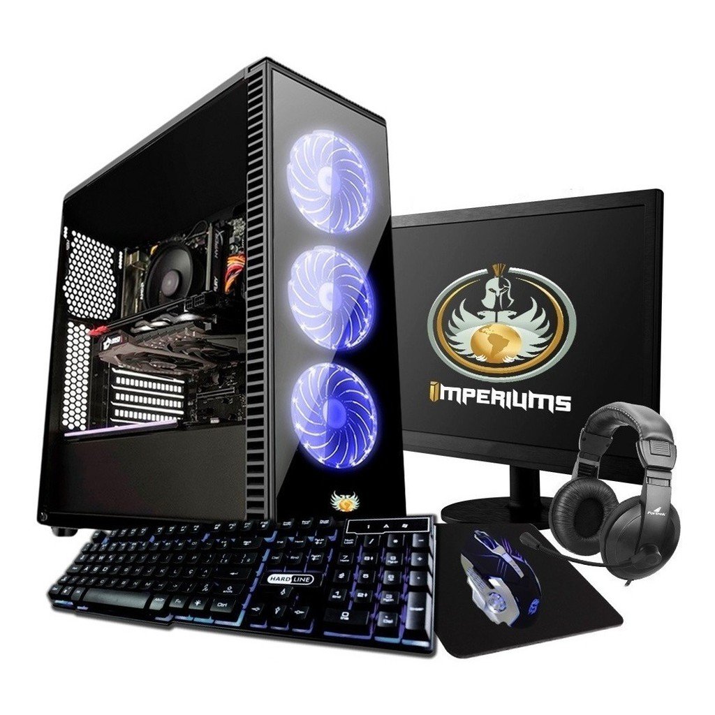 Pc Gamer Completo Intel G5400 8gb, 1050ti Novo Barato Pro