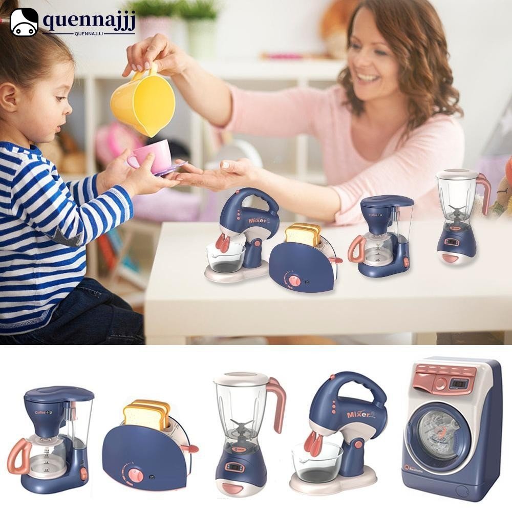 Quennanna Mini Eletrodomésticos Brinquedos De Cozinha , Conjunto De Fingir Com Batedeira E Torradeira Para Crianças Meninas Presentes O6W8