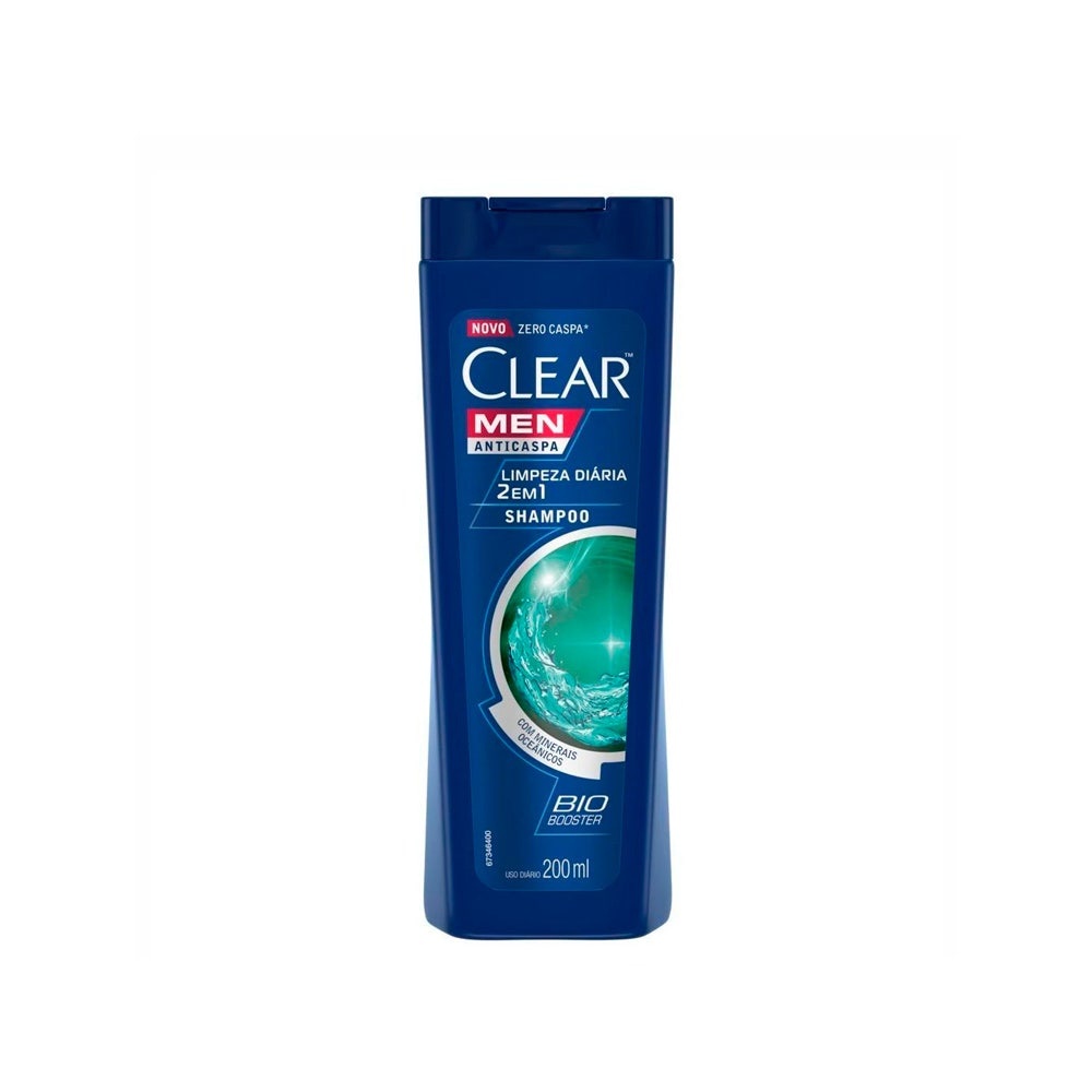 Shampoo Anticaspa Clear Men Limpeza Diaria 2X1 200Ml