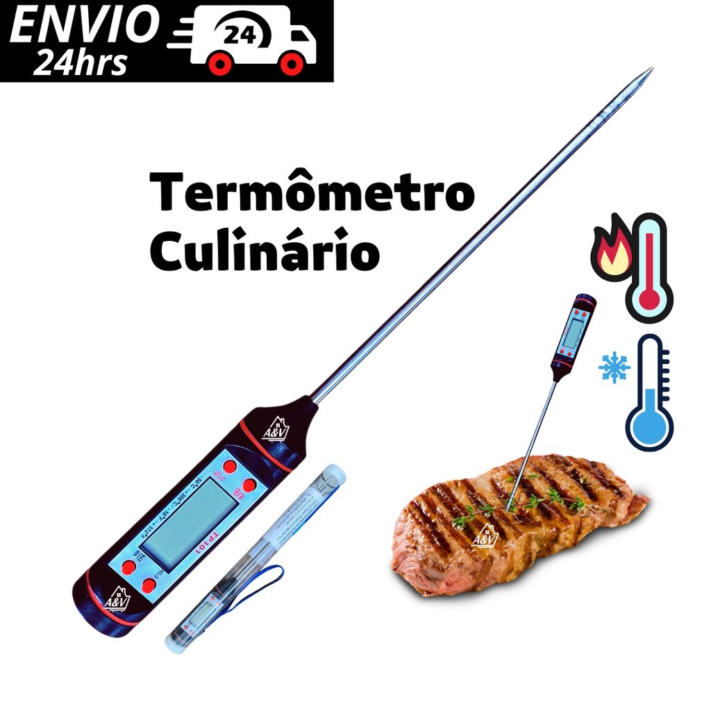 Termômetro Culinario Espeto Ponto Perfeito Alimentos Carnes Churrasco Cozinha