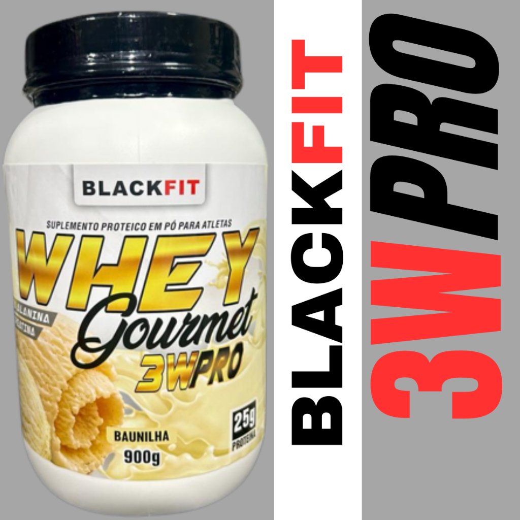 WHEY Gourmet 3w pro Sabor Baunilha 900g Com Beta alanina e creatina Melhor que Max Titanium Growth Creatina BCAA Pré Treino