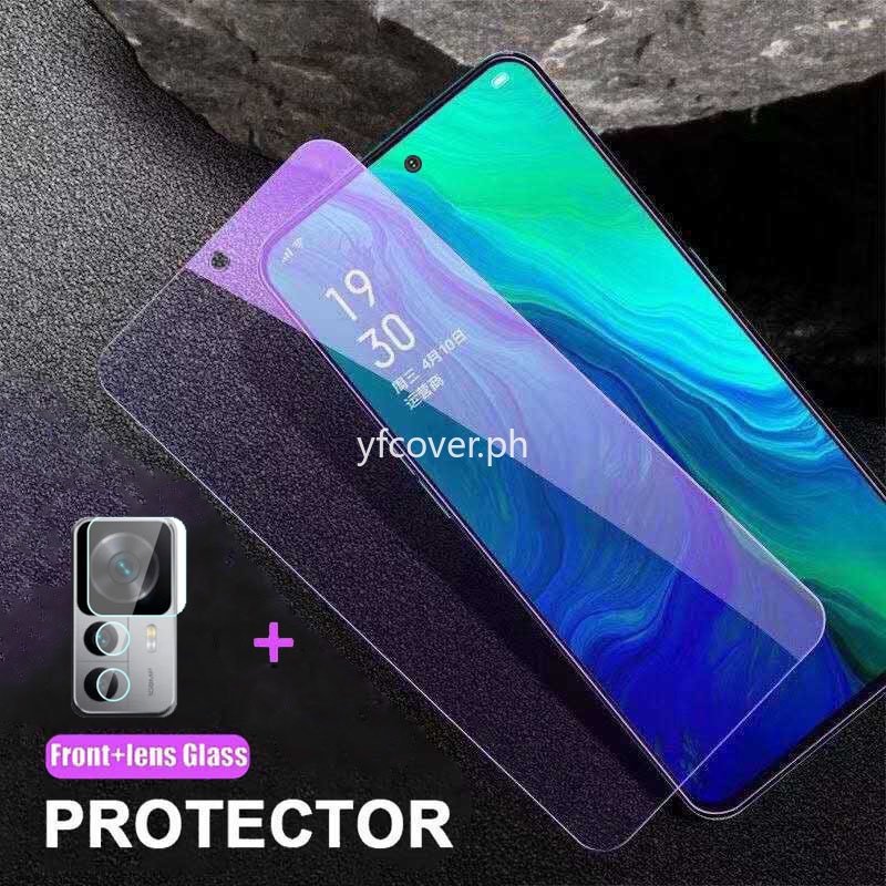 Xiaomi 12T Vidro Temperado Para Mi 12T 11T 10T Pro POCO X3 NFC X4 5G F4 F3 GT C40 2 Em 1 Protetor De Tela Anti-Ray Luz Azul Filme De Lente De Câmera